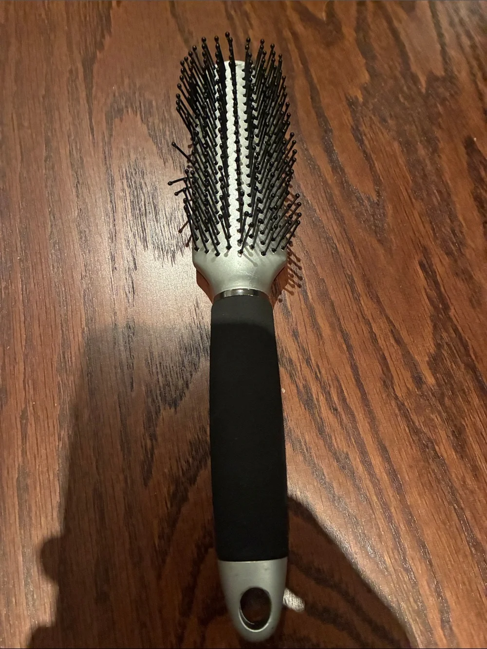 Silver Paddle Vent Brush with Black Grip